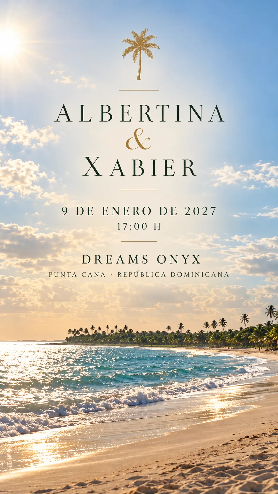 Mensaje de bienvenida de la invitación